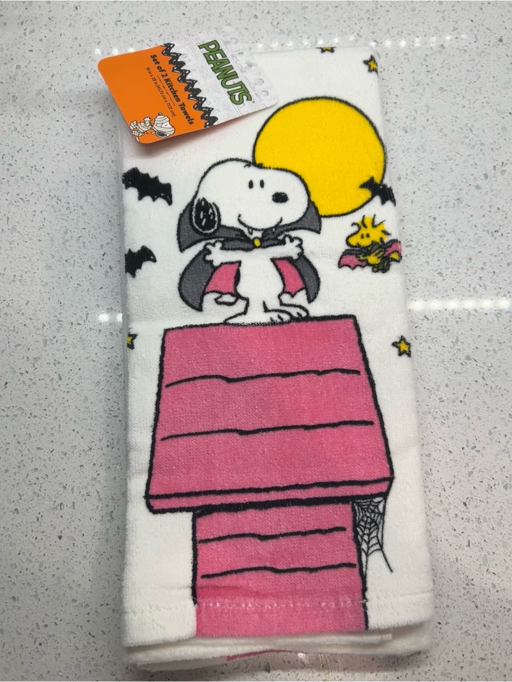 Peanuts Snoopy Pink Set of 2 Kitchen Towels